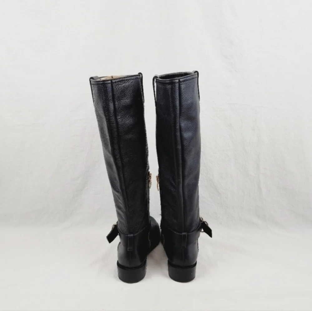 Vince Camuto leather black kabollans knee high boots
